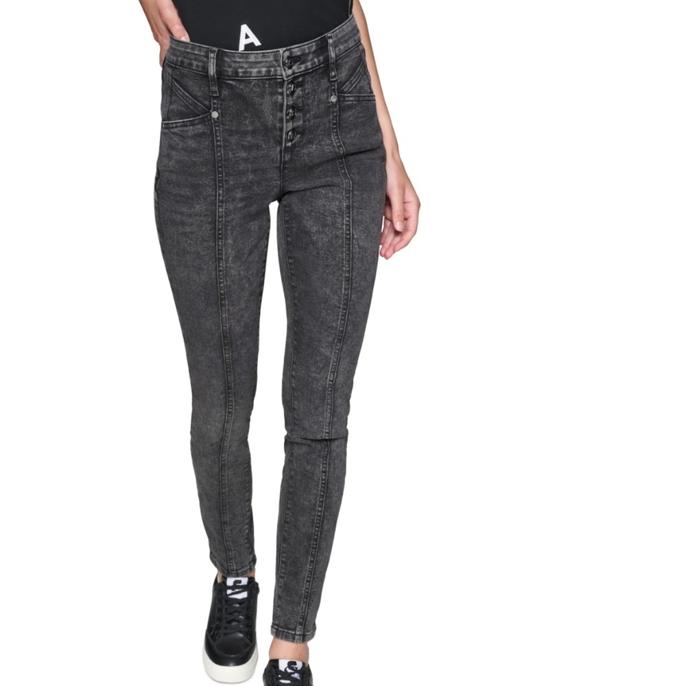 Karl Lagerfeld Paris Women's Super Stretch Skinny Jeans - Storm Grey 12